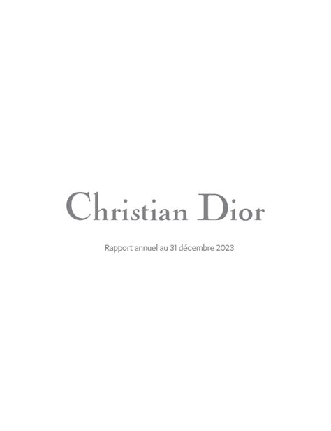 dior finance annual report